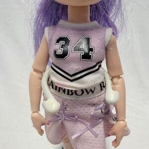 Rainbow High Doll Violet Willow Cheerleader Outfit Purple Hair Fashion Doll